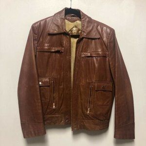Martini Genuine Nappa Leather Jacket RN21512 Brown Size 40
